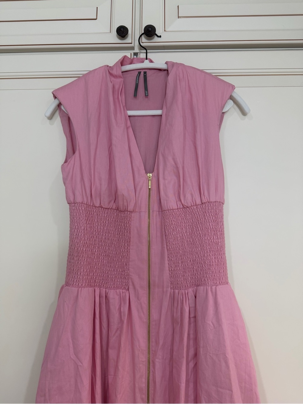 ANTHROPOLOGIE The Tommie Zip-Front Midi Dress Pink - Picture 5 of 8